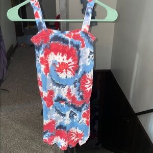 Place Kids Vibrant Tie-Dye Romper - Red and Blue